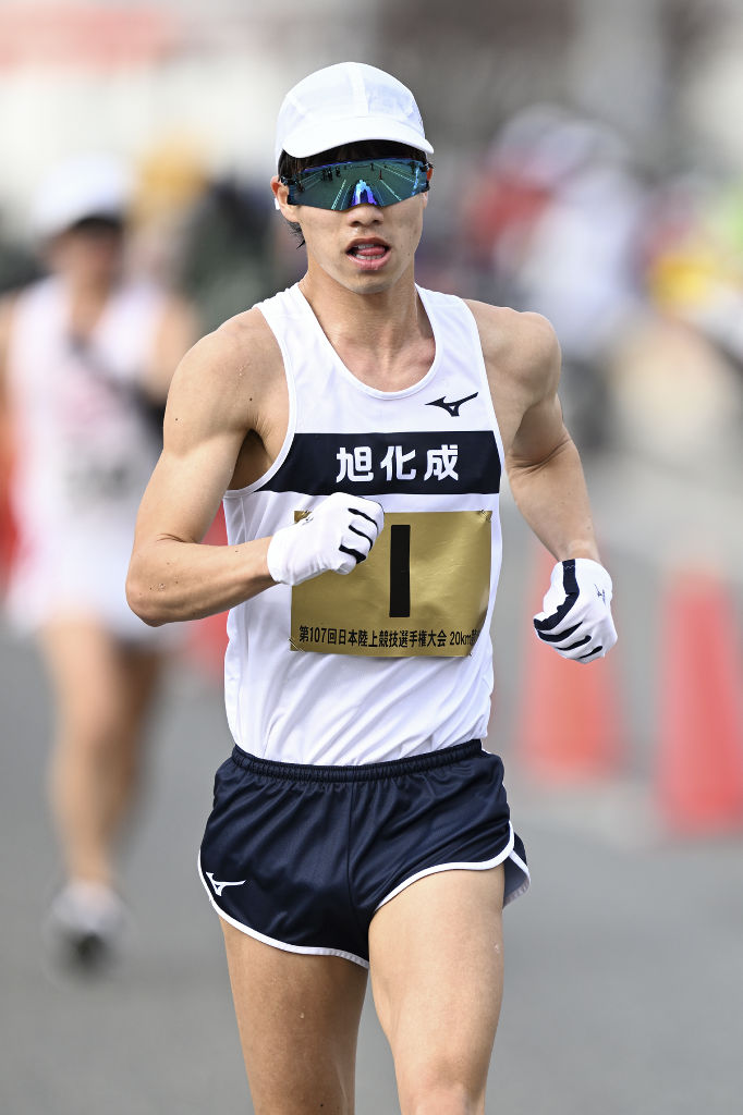 日本選手権２０キロ競歩男子で優勝した池田向希＝２月、神戸市